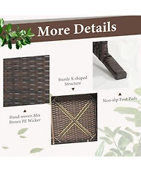 2 Pieces Cushioned Patio Rattan Furniture Set