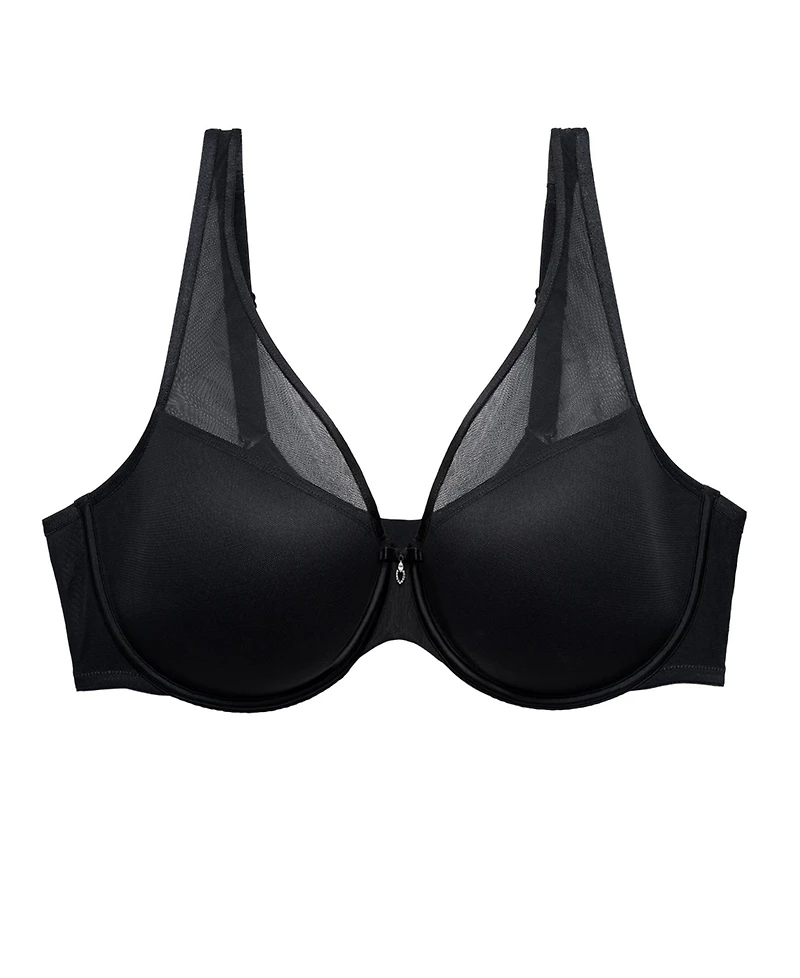 Curvy Couture Women's Plus Size Sheer Mesh Plunge T-shirt Bra