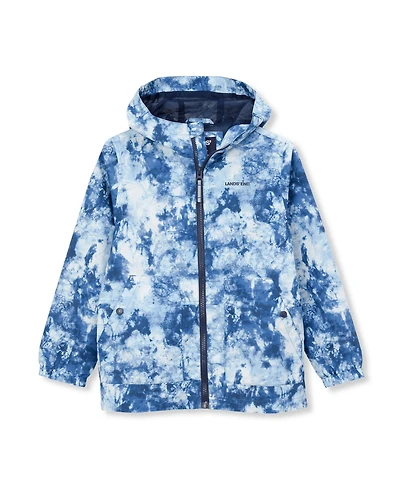 Lands' End Girls Water Resistant Hooded Slicker Rain Jacket