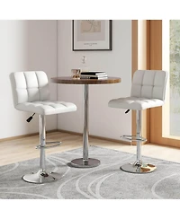 Modern Swivel Bar Stools Set of with Heavy-duty Metal Base & Footrest Back