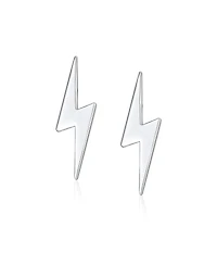 Bling Jewelry Tiny Geometric Lightning Bolt Stud Earrings in Sterling Silver