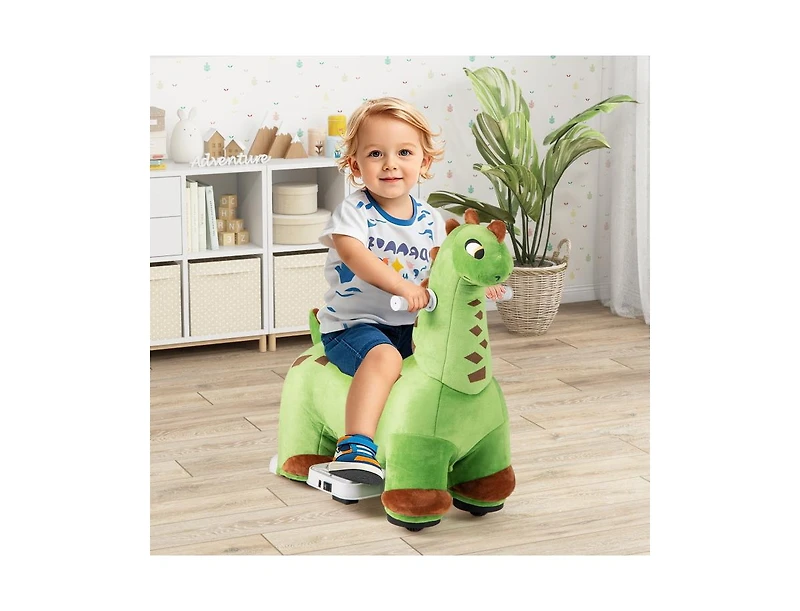 6V Kids Ride on Dinosaur with Foot Pedal and Padded Seat and Music