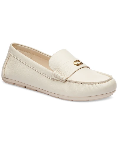 Coach Women's Sculpted C Leather Driver Loafer Flats