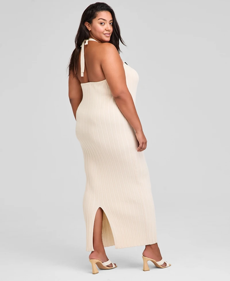And Now This Trendy Plus Size V-Neck Sleeveless Sweater Dress, Exclusively at Macy's