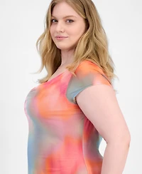 Bar Iii Trendy Plus Size Cowl-Neck Short-Sleeve Maxi Dress, Exclusively at Macy's