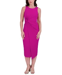 Siena Women's Ruched Side-Twist Sleeveless Midi Dress