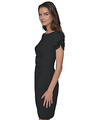 Karl Lagerfeld Paris Women's Pleated-Waist Sheath Dress