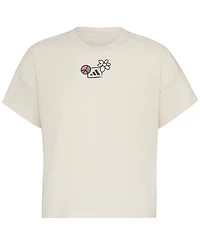 adidas Big Girls Logo Graphic Short-Sleeve Drop-Shoulder T-Shirt