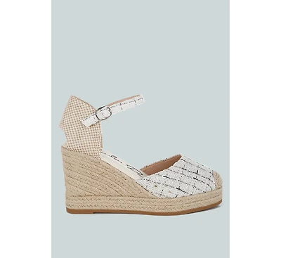 Regatta Tweed Round Toe Woven Wedges Women
