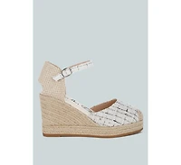 Regatta Tweed Round Toe Woven Wedges Women