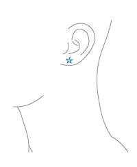 Bling Jewelry Blue Opal Starfish Stud Earrings Sterling Silver Ocean Theme
