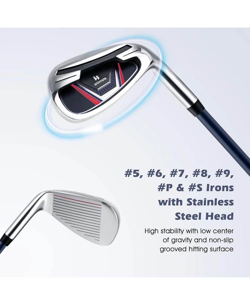 11 Pieces Complete Golf Club Package Set-Blue