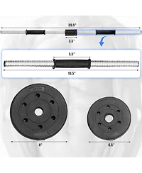66 Lbs Fitness Dumbbell Weight Set with Adjustable Weight Plates and Handle
