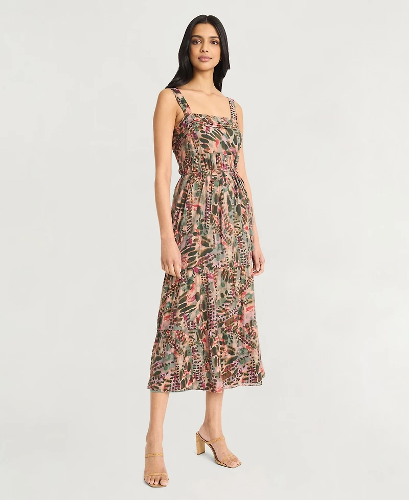 The Good Journey Women's Printed Square-Neck Sleeveless Dress