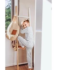 Malabar Baby Little Boys Organic Cotton 2PC Pajama Set, Fort (Blue & White)