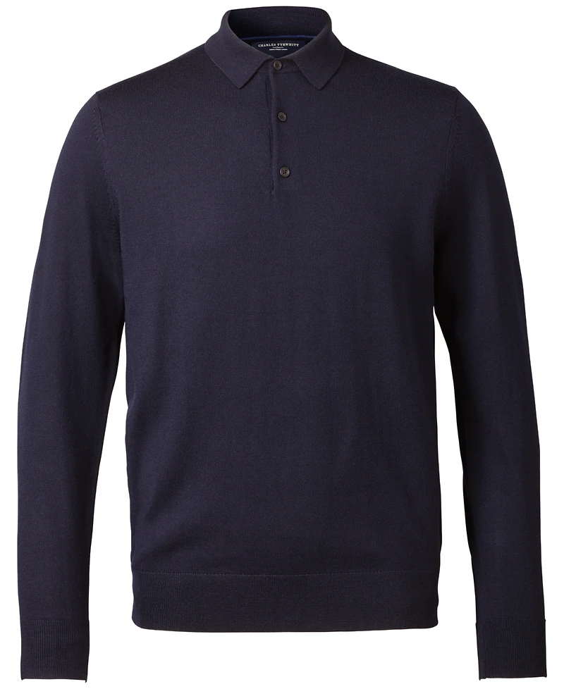 Charles Tyrwhitt Men's Merino Wool Polo Sweater