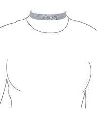 Bling Jewelry Simple Classic Sparkly Rhinestone Necklace Rhodium Plated