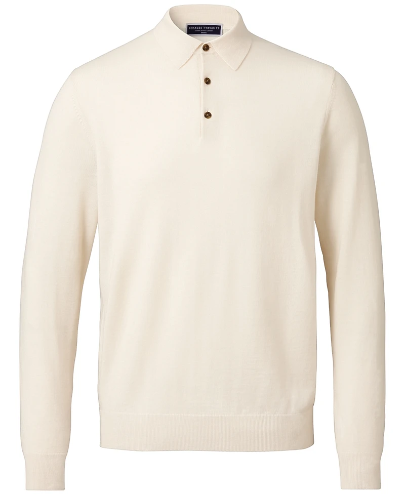 Charles Tyrwhitt Men's Merino Wool Polo Sweater