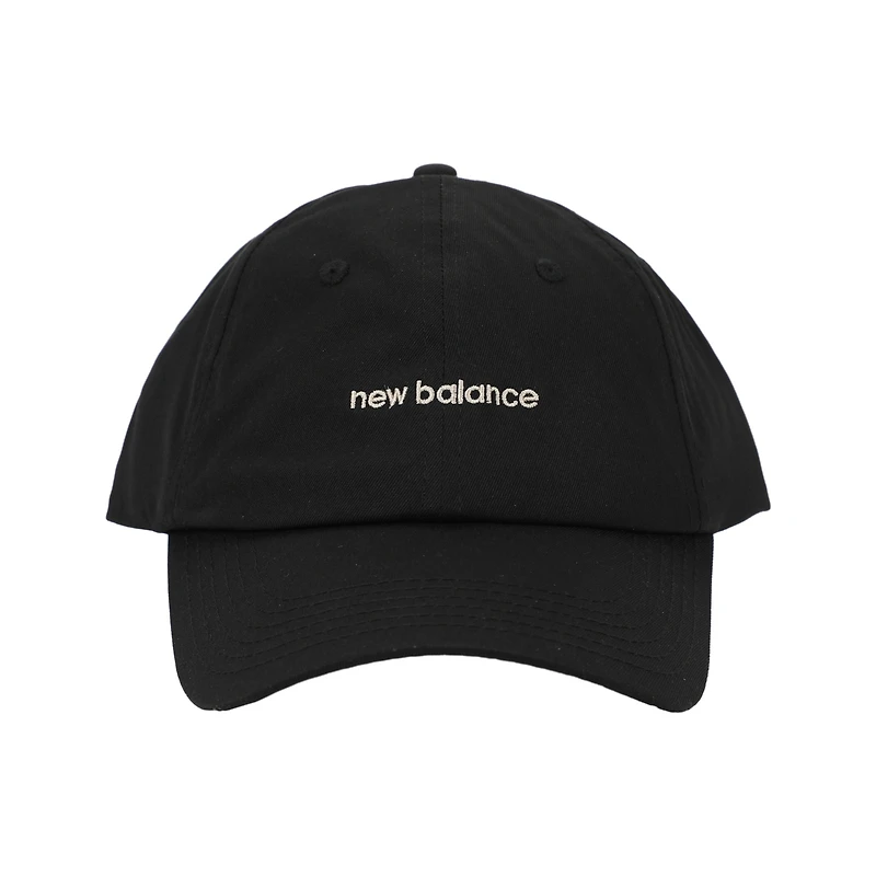 New Balance Men's Black 6-Panel Linear Logo Hat