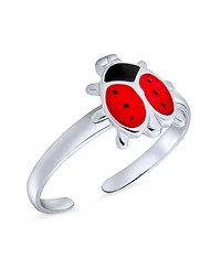 Bling Jewelry Lucky Red Black Ladybug Midi Band Toe Ring Sterling Silver