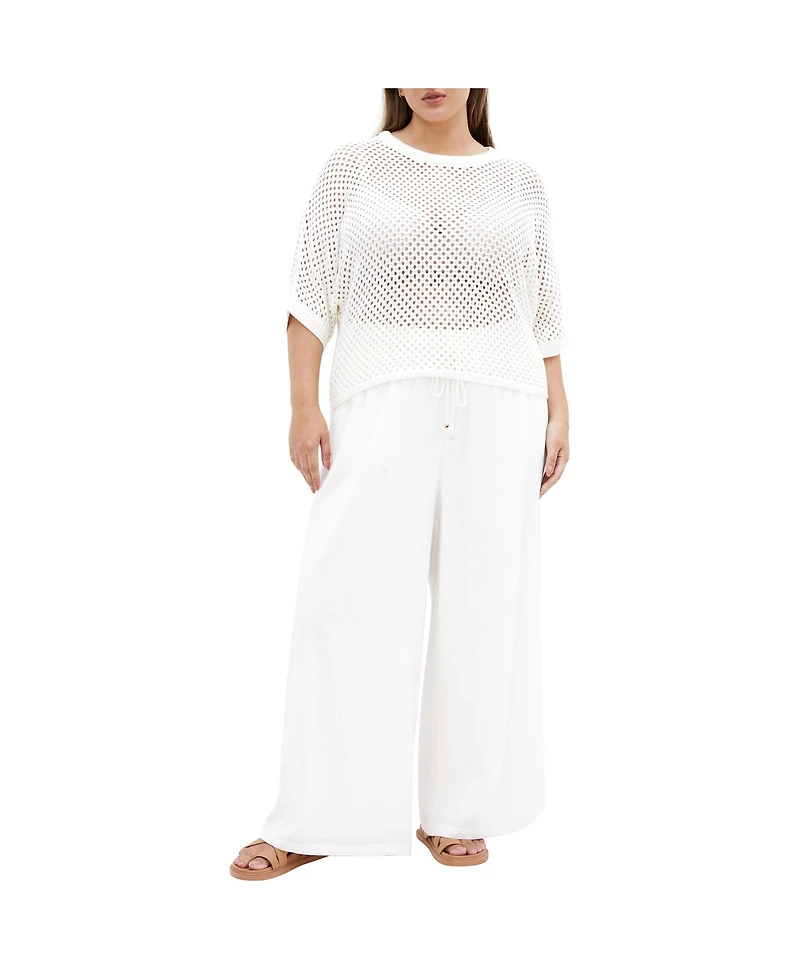 Plus Crochet Knit Top