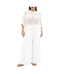 Plus Crochet Knit Top