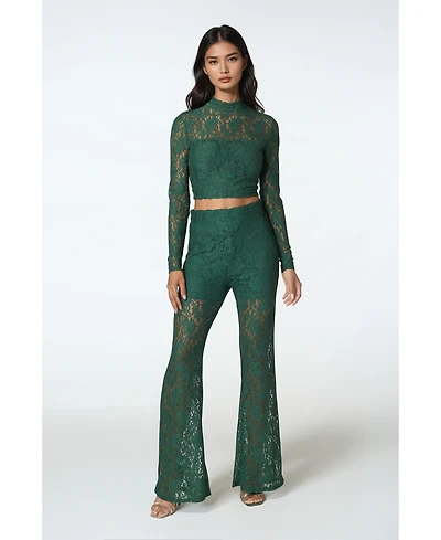 Bebe Women's Two Piece Lace Jumpsuit