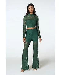 Bebe Women's Two Piece Lace Jumpsuit