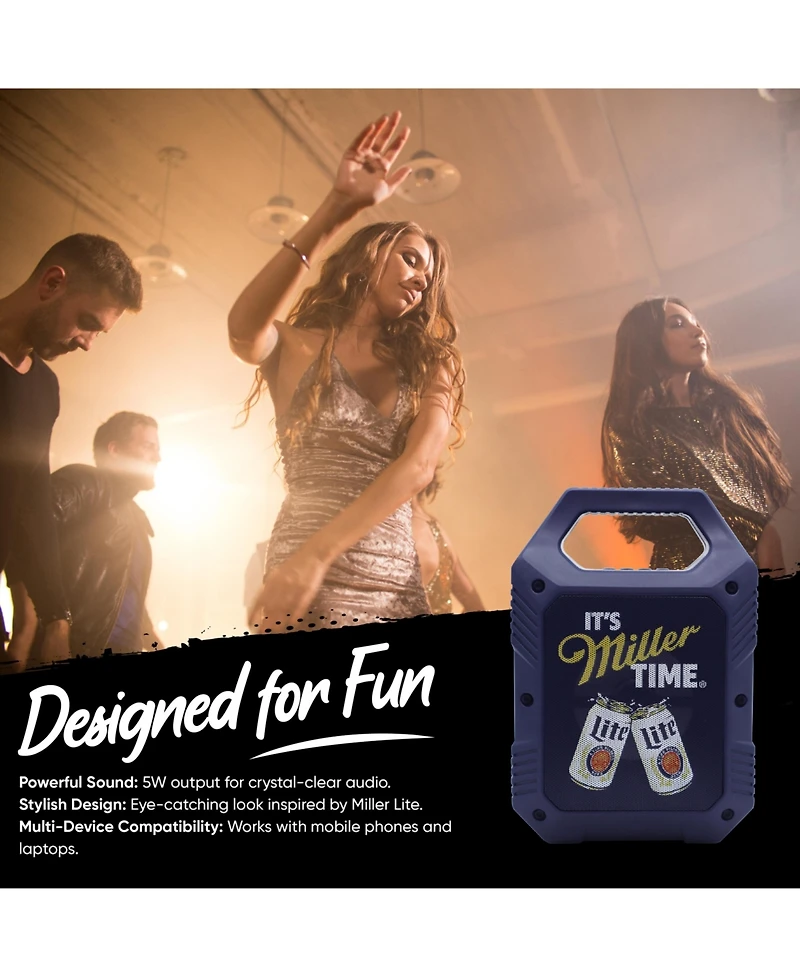 Miller Lite Mini Party Speaker with Led Lights and Fm Radio