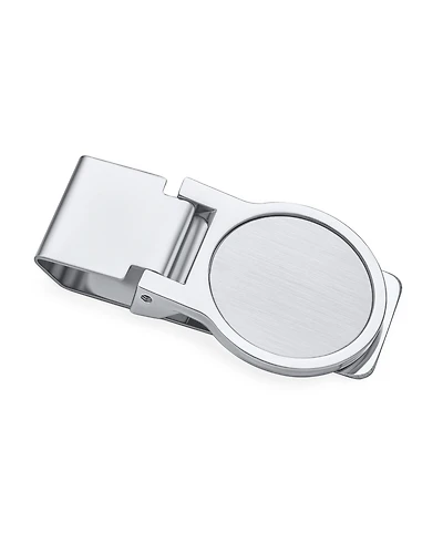 Bling Jewelry Large Round Hinged Style Money Clip Card Holder Stainless Steel