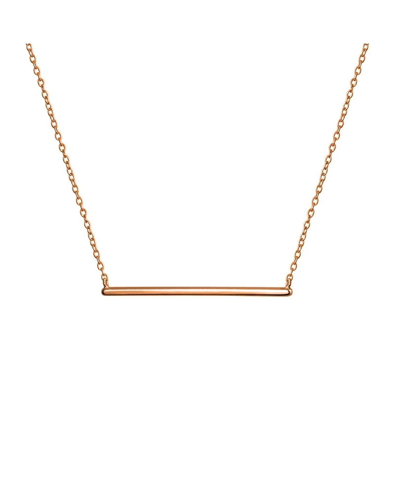 Bling Jewelry Minimalist Horizontal Bar Pendant Necklace - Sterling Silver