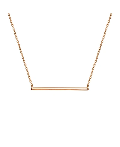 Bling Jewelry Minimalist Horizontal Bar Pendant Necklace - Sterling Silver
