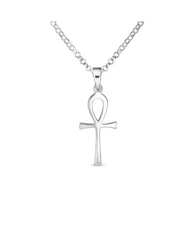 Bling Jewelry Sterling Silver Ankh Cross Pendant Necklace Religious Pendant