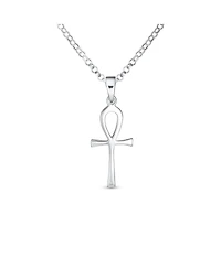 Bling Jewelry Sterling Silver Ankh Cross Pendant Necklace Religious Pendant