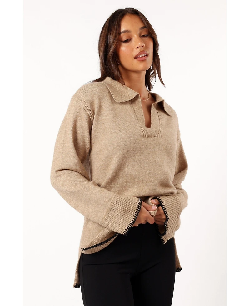 Petal and Pup Women's Elise Contrast Hem Knit Sweater