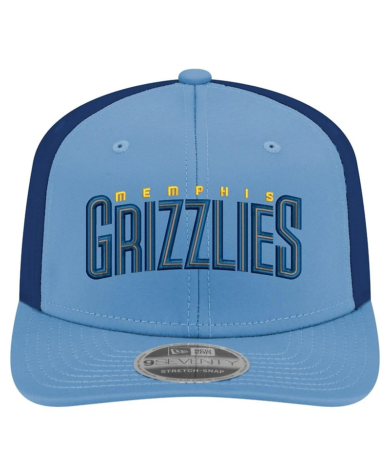New Era Men's Light Blue Memphis Grizzlies Statement Edition Jersey Hook 9SEVENTY Stretch-Snap Hat