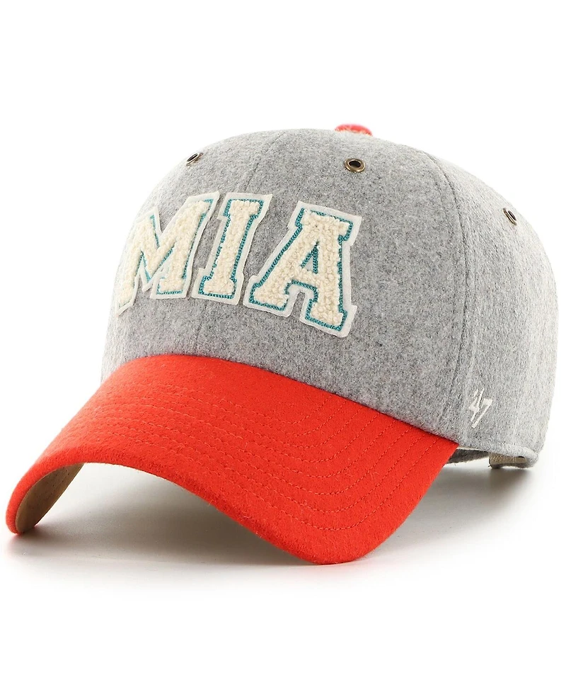 '47 Brand x Stoney Clover Lane Men's and Women's Gray/Orange Miami Dolphins Block Clean Up Adjustable Hat