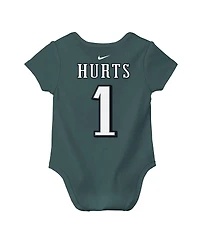 Nike Baby Boys and Girls Midnight Green Jalen Hurts Philadelphia Eagles Player Name Number Bodysuit