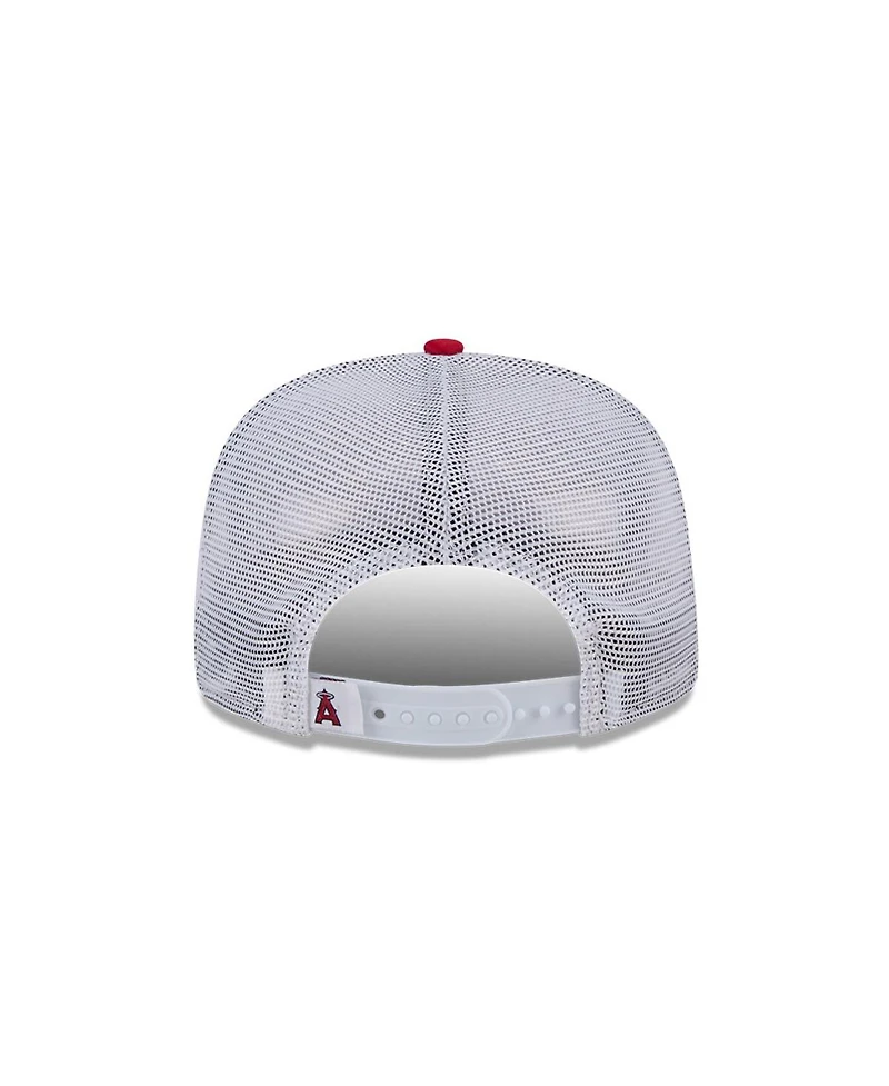 New Era Men's Red Los Angeles Angels Team Horizon 9FIFTY A-Frame Trucker Snapback Hat