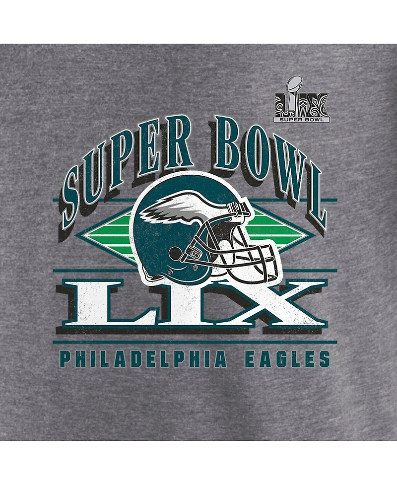 Fanatics Women's Heather Charcoal Philadelphia Eagles Super Bowl Lix Plus Our Pastime V-Neck T-Shirt