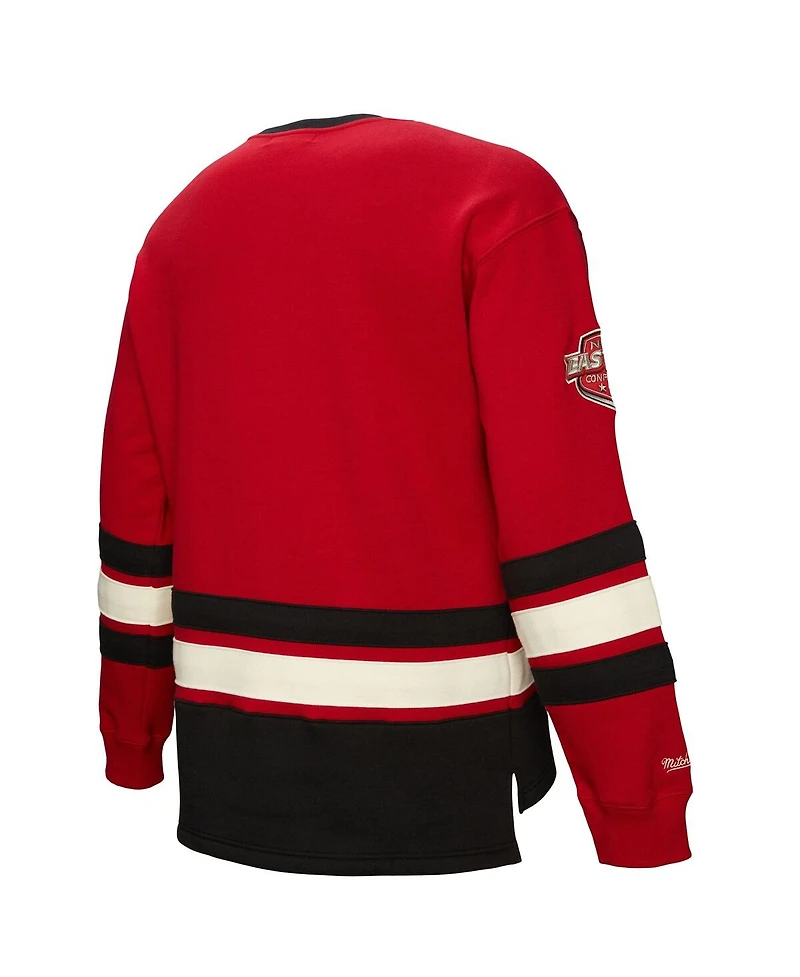 Mitchell & Ness Men's Red New Jersey Devils Heritage Lace-Up Pullover Sweatshirt