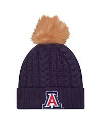 New Era Women's Navy Arizona Wildcats Luxury Cuffed with Pom Knit Hat