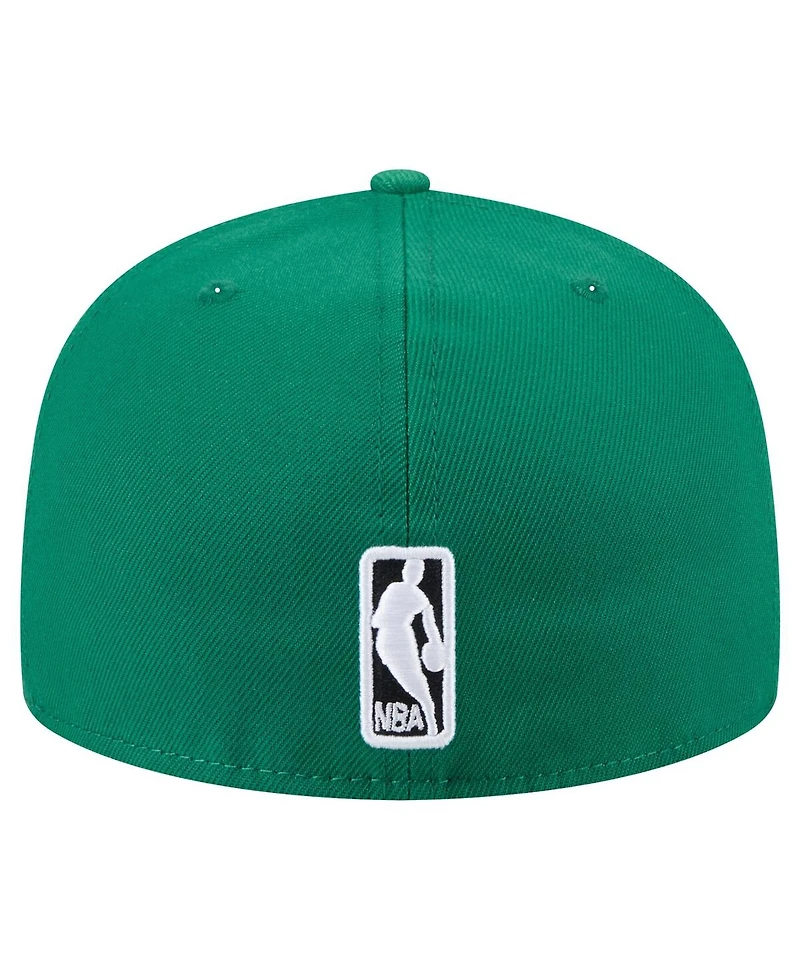 New Era Men's Kelly Green Boston Celtics Throwback Pennant 59FIFTY Fitted Hat