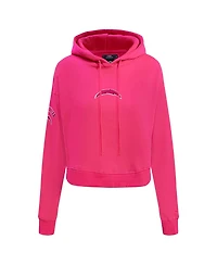 Pro Standard Women's Pink Los Angeles Chargers Triple Pink Cropped Fleece Pullover Hoodie
