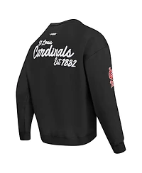 Pro Standard Men's Black St. Louis Cardinals Paint The City Dropped Shoulder Pullover Sweatshirt