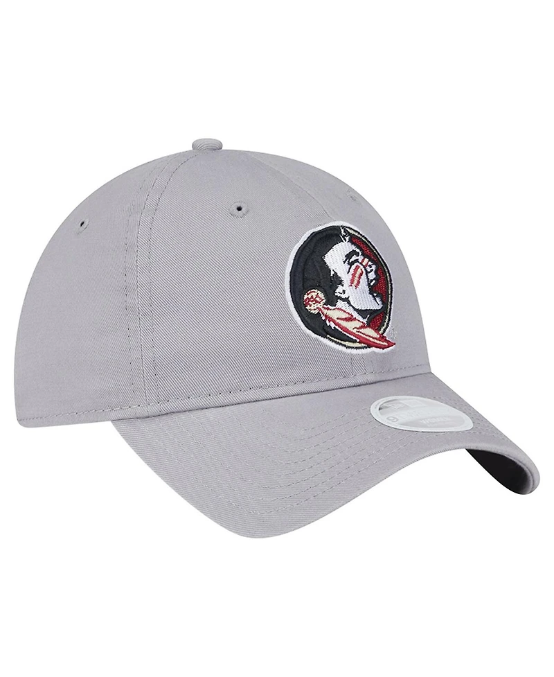 New Era Women's Gray Florida State Seminoles Logo 9TWENTY Adjustable Hat