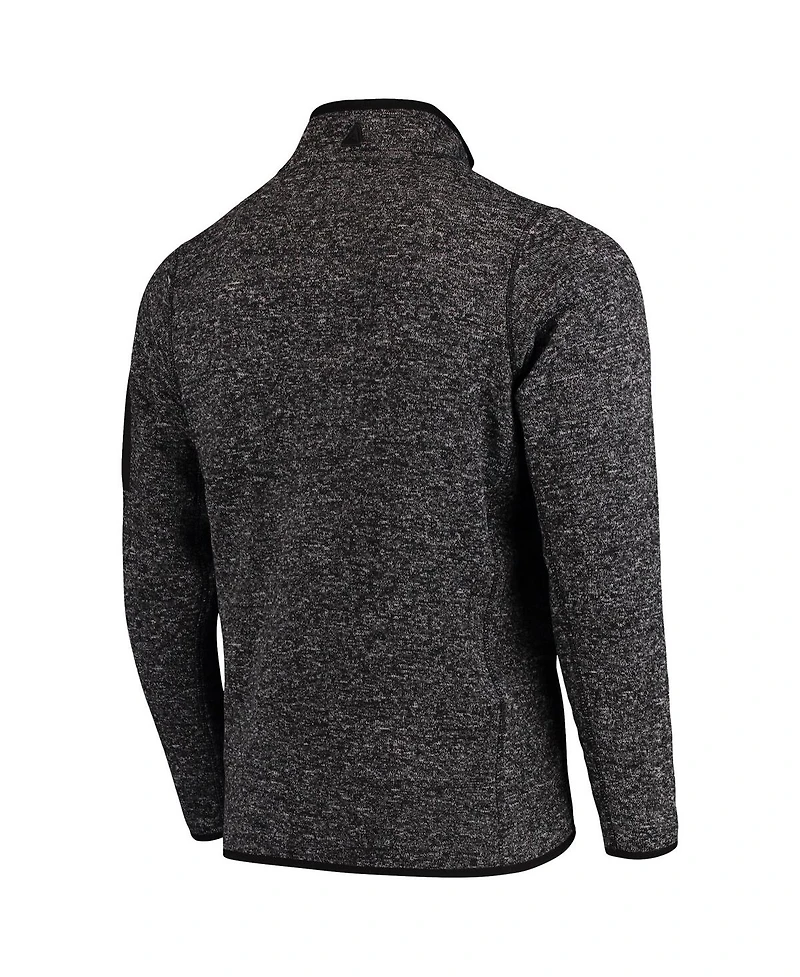 Antigua Men's Heather Black New Orleans Saints Fortune Quarter-Zip Pullover Jacket