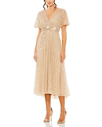 Women's A Line Embellished Short Sleeve Dress