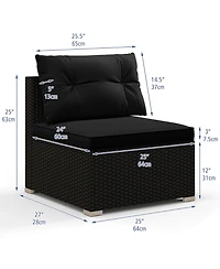 5 Piece Outdoor Furniture Set with Solid Tabletop and Soft Cushions