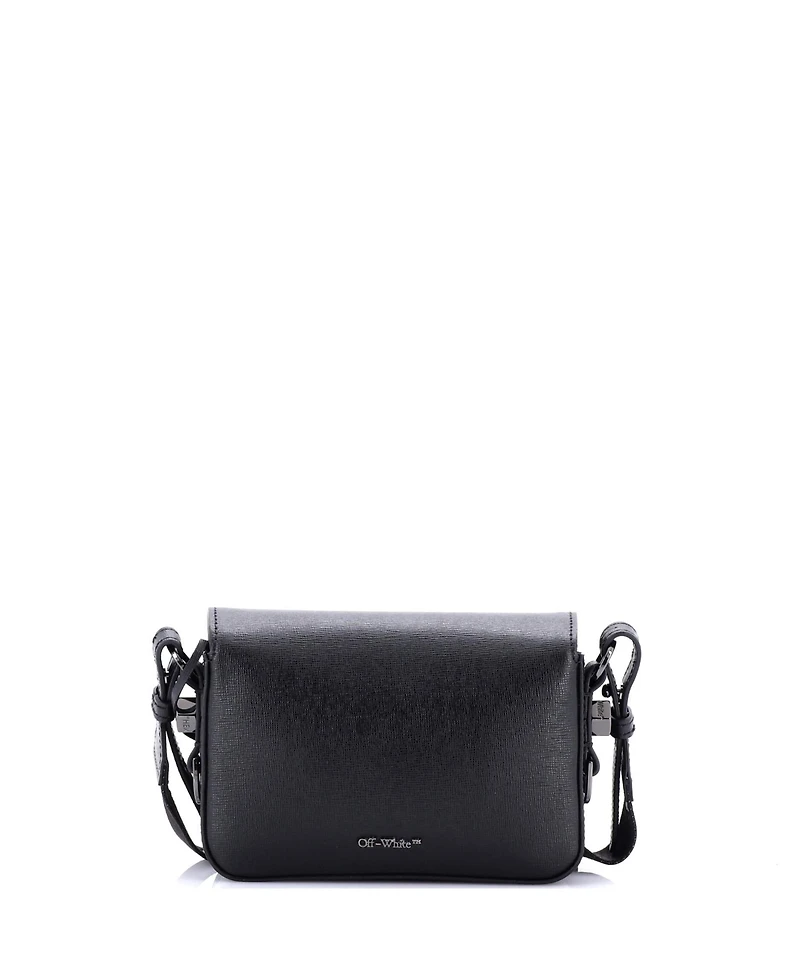 Pre-Owned Off White Small Binder Clip Flap Bag Printed Leather